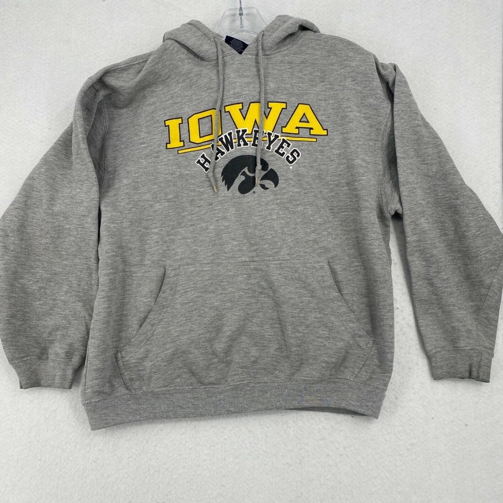 Iowa Hawkeyes Adult Size XL Hoodie Sweatshirt Hooded Gray Pro Player NCAA Pocket